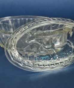 Botervloot met staande koe - kleurloos glas