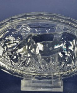 Botervloot met grazende koe - kleurloos glas