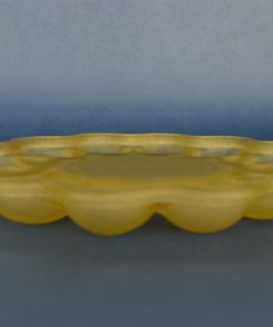 Eierbord, presenteerschaal voor gevulde eieren - geel matglas