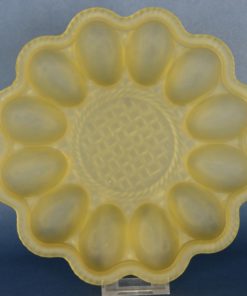 Eierbord, presenteerschaal voor gevulde eieren - geel matglas