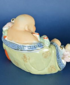 Lachende Boeddha 5 kinderen - mat en glanzend glazuur - Chinees porselein