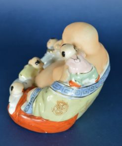Lachende Boeddha 5 kinderen - mat en glanzend glazuur - Chinees porselein