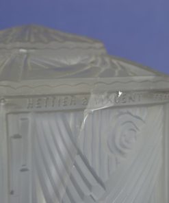 Lamp Hettier & Vincent France Art Deco -brons, nikkel en Baccarat kristal