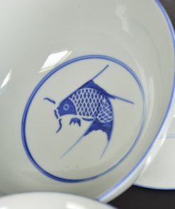Schalen met koi karper - Chinees porselein - set van 3