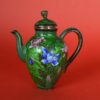 Kleine theepot cloisonné groen - antiek