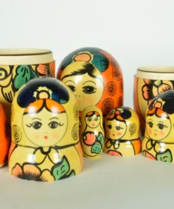 Matroesjka met vlecht 5 poppen - hout