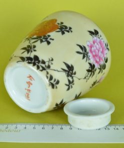 Gemberpot met zwaluw famille rose -keramiek