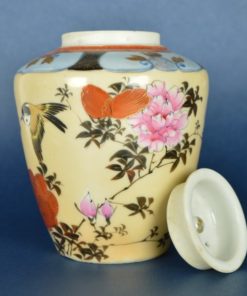Gemberpot met zwaluw famille rose -keramiek