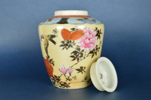 Gemberpot met zwaluw famille rose -keramiek