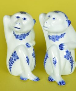 Apen Delfleur Heinen Delftsblauw - keramiek