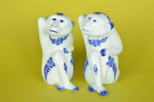 Apen Delfleur Heinen Delftsblauw - keramiek
