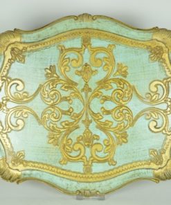 Dienblad lichtblauw met goud - made in Italy
