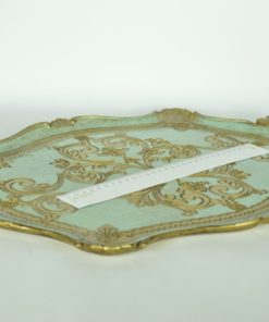 Dienblad lichtblauw met goud - made in Italy