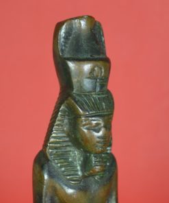 Staand beeld Egyptische Farao - koper op marmeren voet