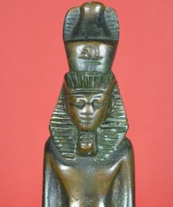 Staand beeld Egyptische Farao - koper op marmeren voet