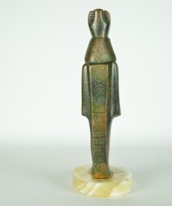 Staand beeld Egyptische Farao - koper op marmeren voet