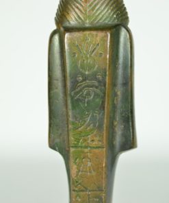 Staand beeld Egyptische Farao - koper op marmeren voet