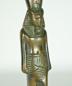 Staand beeld Egyptische Farao - koper op marmeren voet