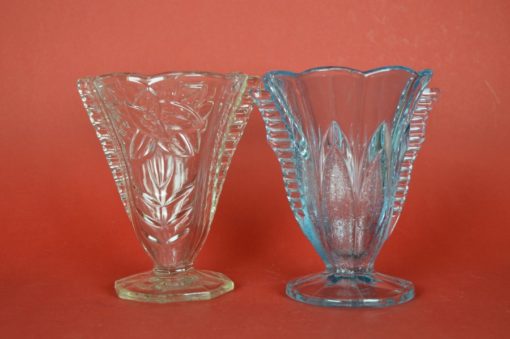 Vazen - blauw en kleurloos glas