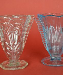 Vazen - blauw en kleurloos glas