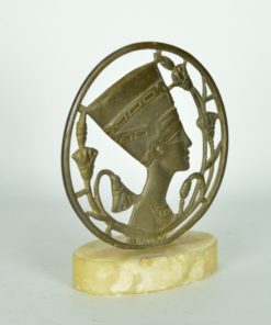 Koningin Nefertiti met farao symbool de Egyptische lotus bloem - koper