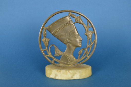 Koningin Nefertiti met farao symbool de Egyptische lotus bloem - koper