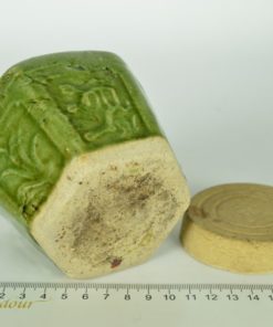 Gemberpot met deksel olijfkleurig glazuur - aardewerk