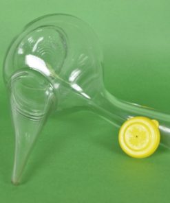 Porrón kleurloos glas met plastic dop - 1 liter