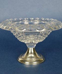 Schaaltje op verzilverde voet - loodkristal