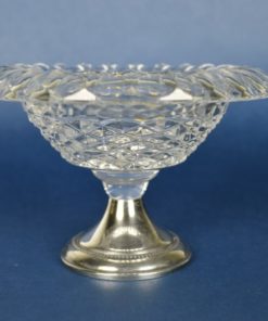 Schaaltje op verzilverde voet - loodkristal