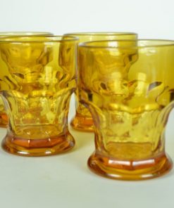 4 Drinkglazen Amberkleurig glas - Bormioli Rocco & Figlio Italy - Jaren ‘60
