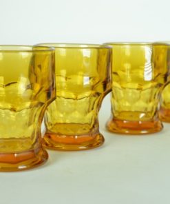 4 Drinkglazen Amberkleurig glas - Bormioli Rocco & Figlio Italy - Jaren ‘60