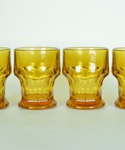 4 Drinkglazen Amberkleurig glas - Bormioli Rocco & Figlio Italy - Jaren ‘60
