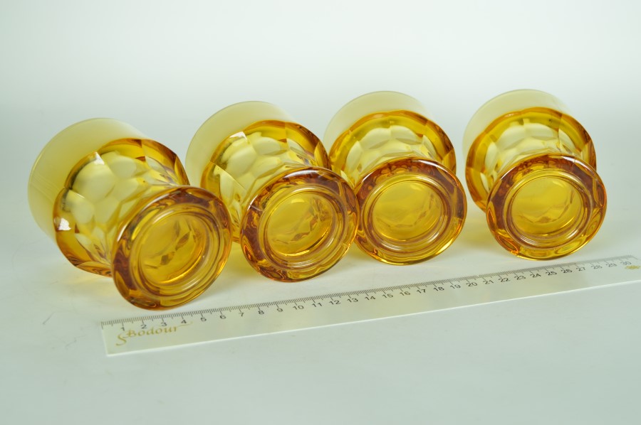4 Drinkglazen Amberkleurig glas - Bormioli Rocco & Figlio Italy - Jaren ‘60