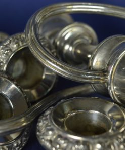 Kandelaars - driearmig Lanthe England 1958 - verzilverd - set van 2