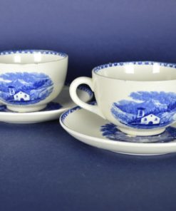 Kop en schotels decor Landschap - Société Céramique Maestricht - keramiek - set van 2