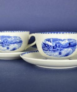 Kop en schotels decor Landschap - Société Céramique Maestricht - keramiek - set van 2