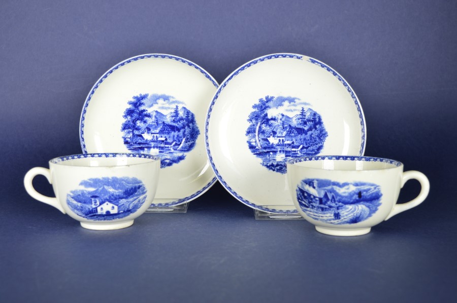 Kop en schotels decor Landschap - Société Céramique Maestricht - keramiek - set van 2