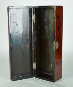 Lakdoos voor penselen met blauwe zwaluw -antiek