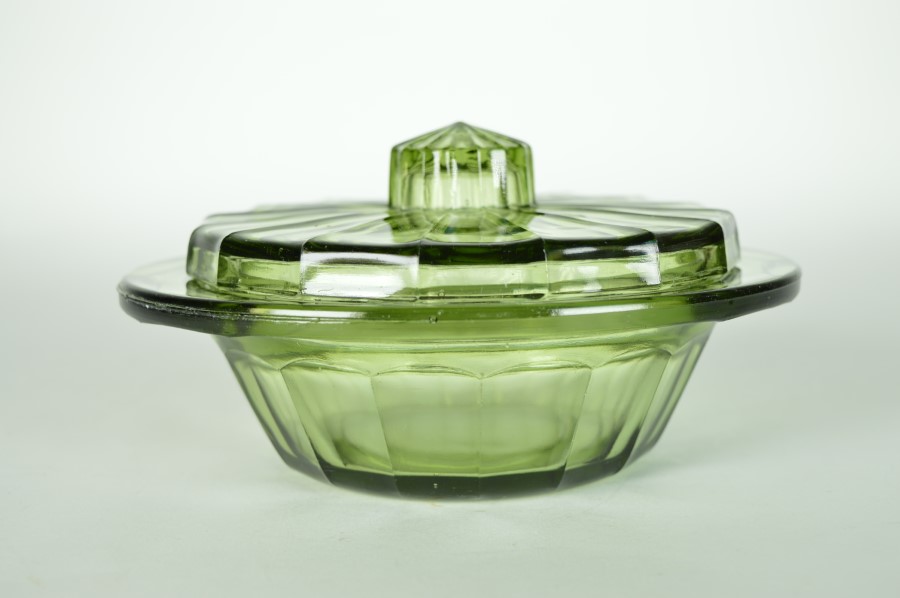 Botervloot groen glas - A. D. Copier Neerlandia Leerdam