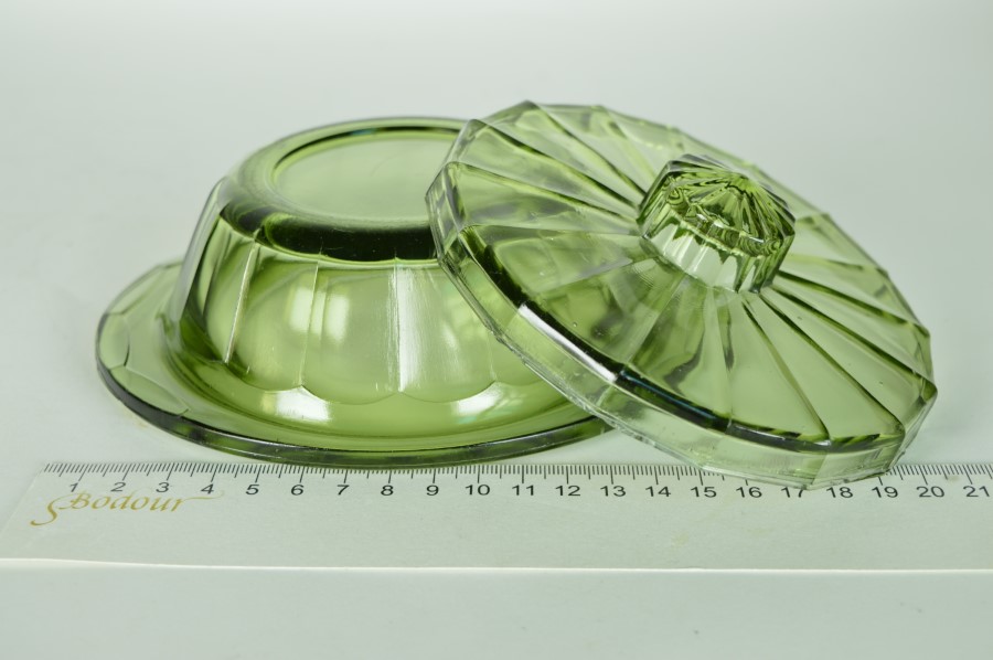 Botervloot groen glas - A. D. Copier Neerlandia Leerdam