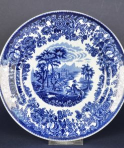 Wand-sierbord Amazone - Amazone met hond in landschap - Petrus Regout - Antiek