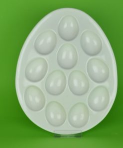 Eivormig eierbord - wit porselein