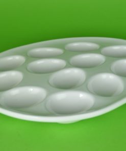 Eivormig eierbord - wit porselein