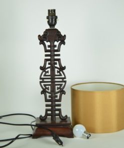 Tafellamp met Chinese symbolen - Hout