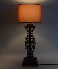 Tafellamp met Chinese symbolen - Hout