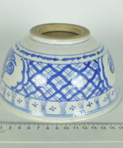 Chinese schaal blauw met grijs handgemaakt - antiek keramiek