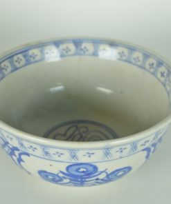 Chinese schaal blauw met grijs handgemaakt - antiek keramiek