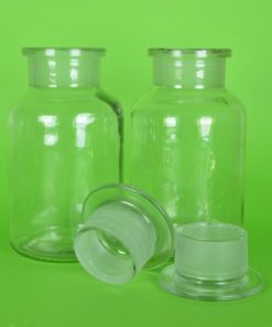 Apothekersflessen 1 liter kleurloos glas - set van 2