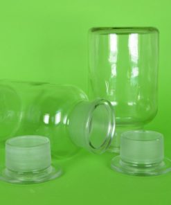 Apothekersflessen 1 liter kleurloos glas - set van 2